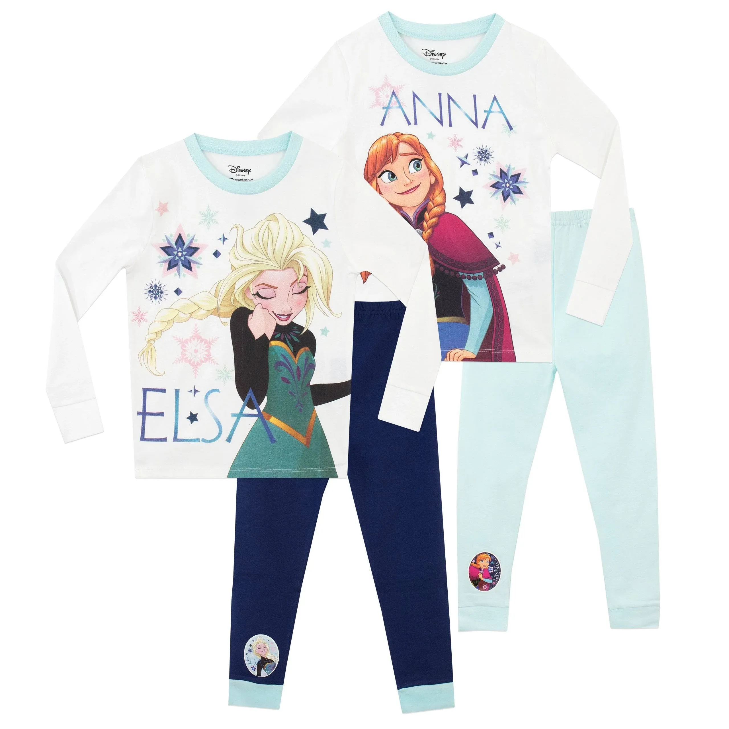 Disney Frozen Pajama Set | Pack of 2 Pajamas for Girls | Anna & Elsa Pjs for Kids