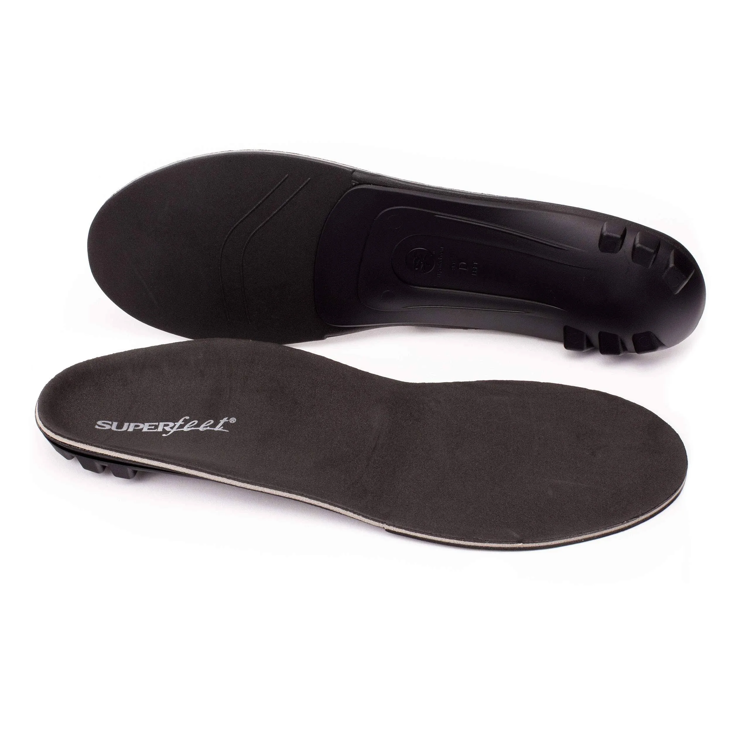 Superfeet BLACK DMP, Sensitive Feet Low Arch Memory Foam Anti-Fatigue Orthotic Insoles, Unisex, Black, Small/C: 6.5-8 Wmns/5.5-7 Mens