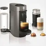 Nespresso VertuoPlus Coffee and Espresso Machine by De'Longhi with Aeroccino Grey