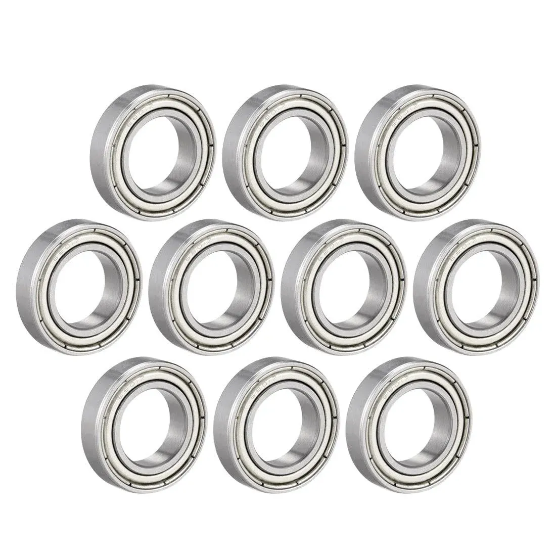 Uxcell 10pcs 12x21x5mm Chrome Steel Deep Groove Ball Bearing 6801Z Single Shield