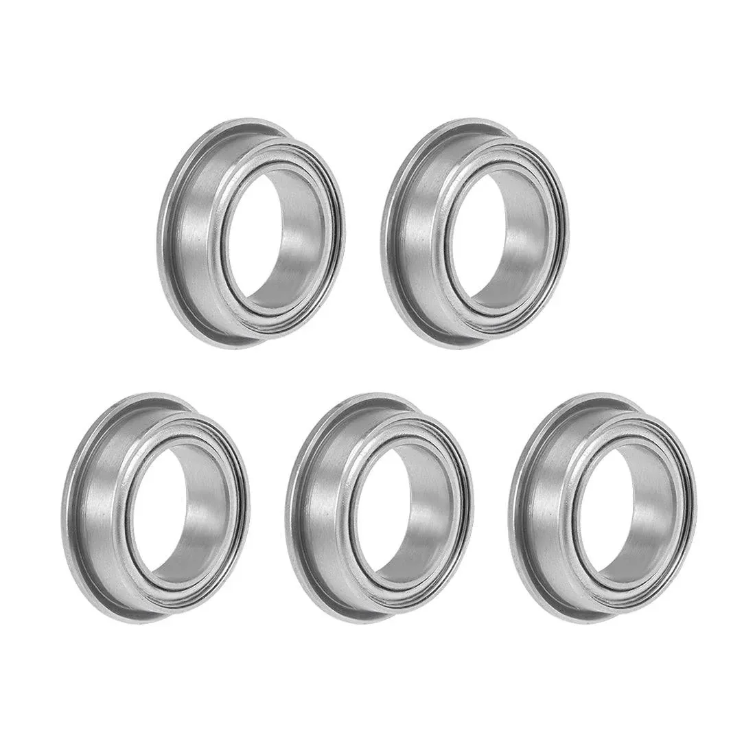 Uxcell MF63ZZ Flange Ball Bearing 3x6x2.5mm Shielded Chrome Bearings 5pcs ...