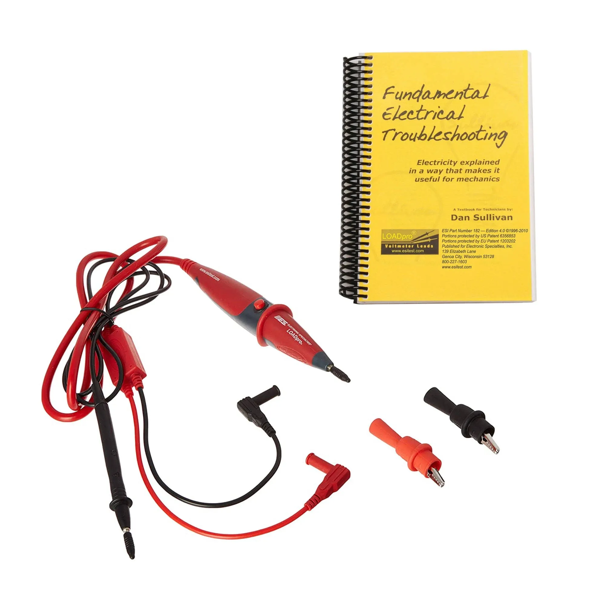 Electronic Specialties 181 LOADpro Dynamic Test Lead and Fundamental Electrical Troubleshooting Book,2,Red,Black