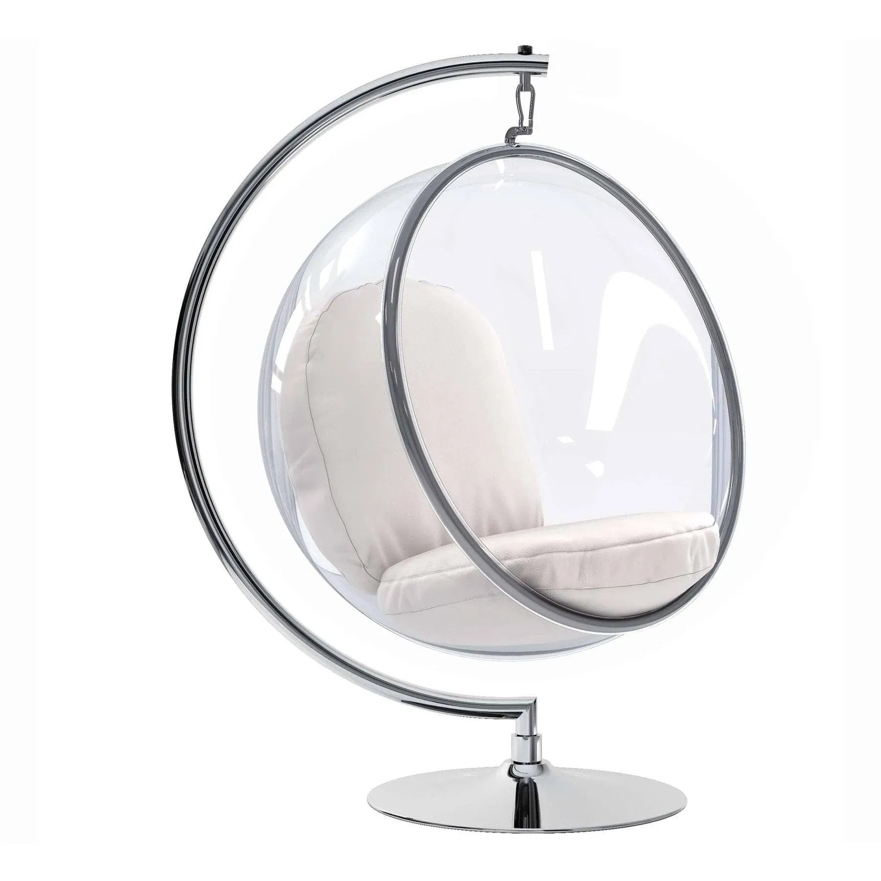 Hanging Bubble Chair With Stand, White, Pillow Style - Contemporary - Hanging Chairs - by World Modern Design | Houzz