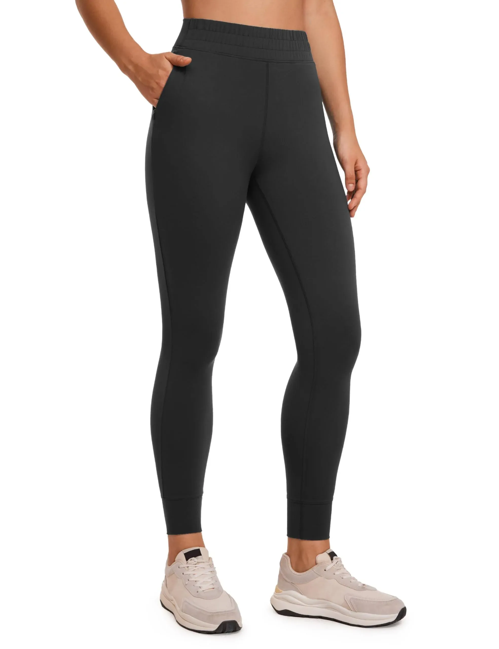 CRZ Yoga Womens Butterluxe High Waisted Joggers 27" with Pockets Black / L