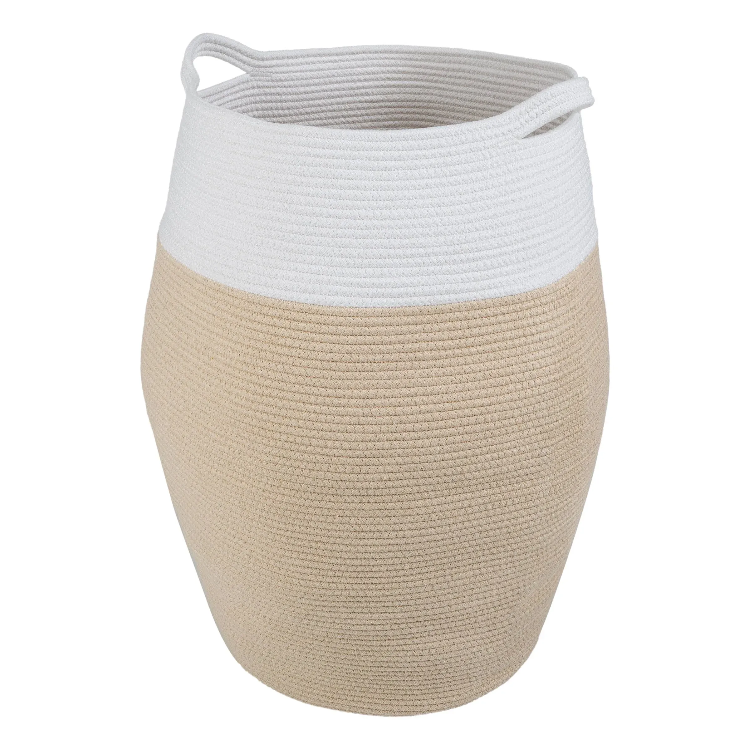 Home-Complete Cotton Rope Laundry Basket Natural