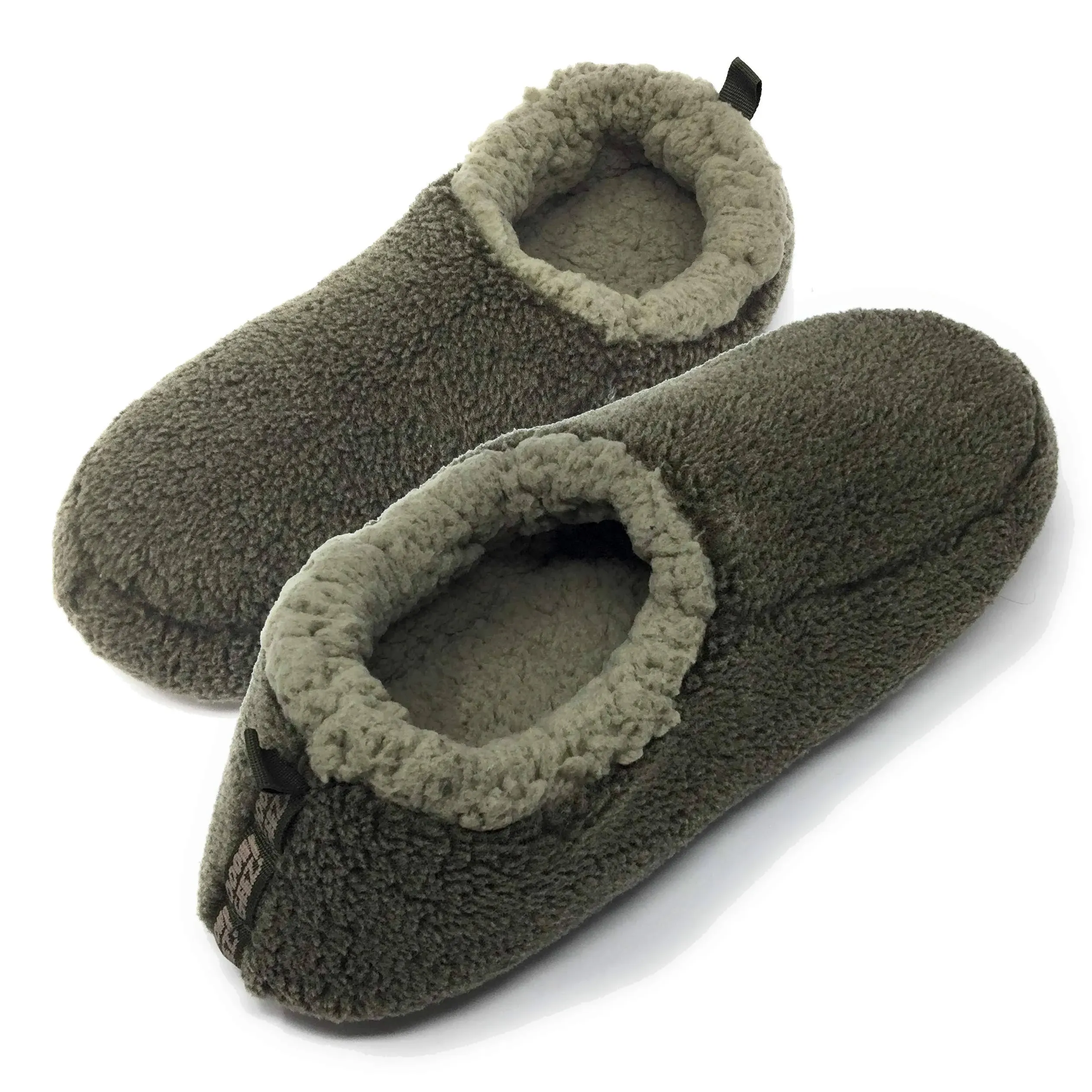 Oooh Yeah Men's Soft Cozy Non-Slip Solid Sherpa Slippers Built in Foam