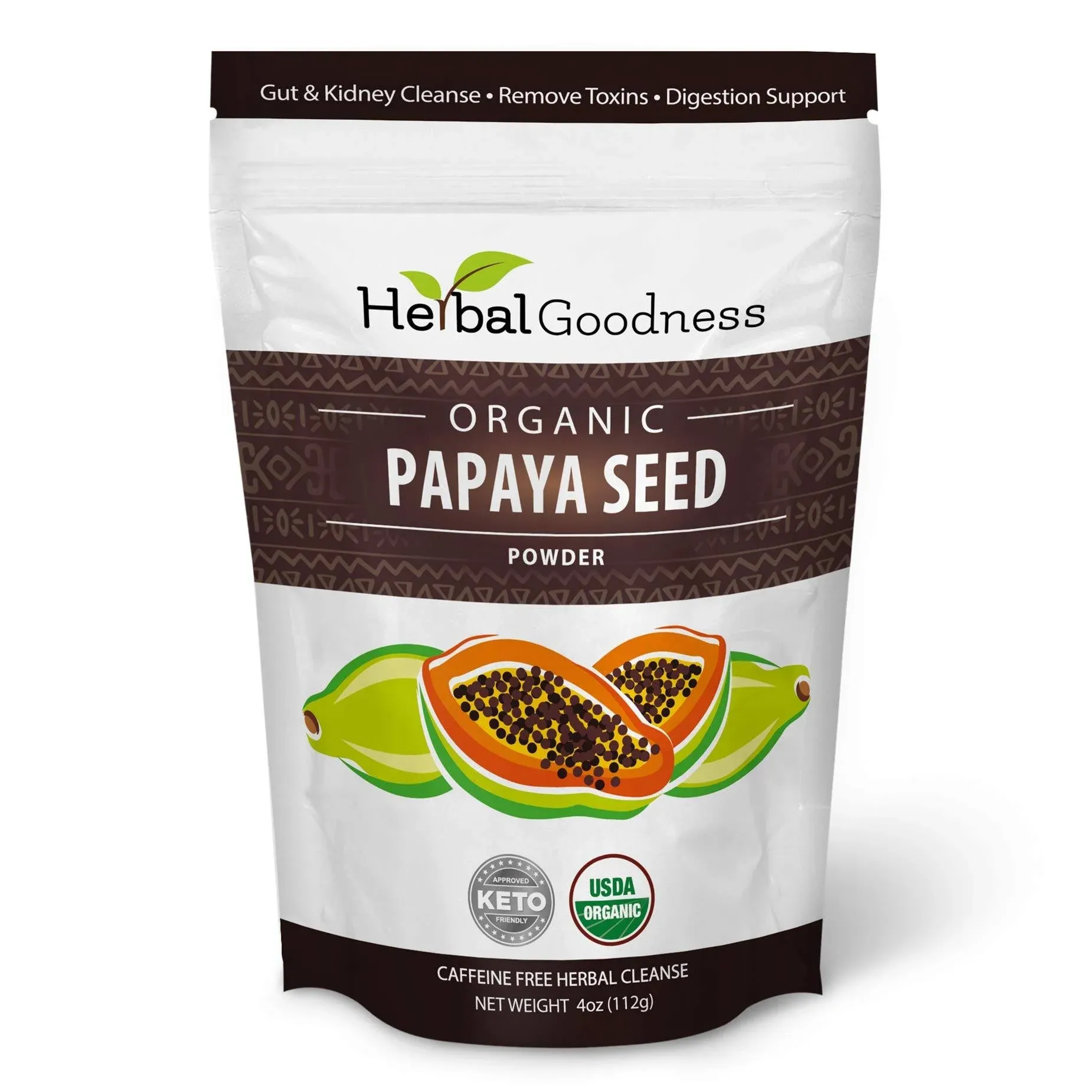 Organic Papaya Seeds Parasite Cleanse 4oz - 10x Provides Health Support for Your Gut and Digestive System- 100% Natural Parasite Cleanse for Humans - Body Detox and Colon Broom Formula - 1 Pack