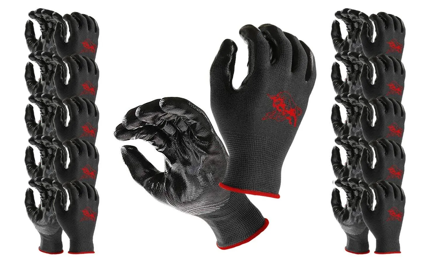 AJ Work Gloves for Men and Women, Premium Quality, Nitrile Coated Grip For Home, Gardening,Mechanic jobs, Heavy Duty