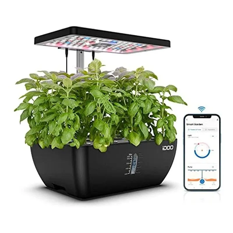 iDOO Indoor Garden Hydroponics Growing System 12Pods WiFi Smart Garden Plant Germination Kit with LED Grow Light, 65L Large Wate