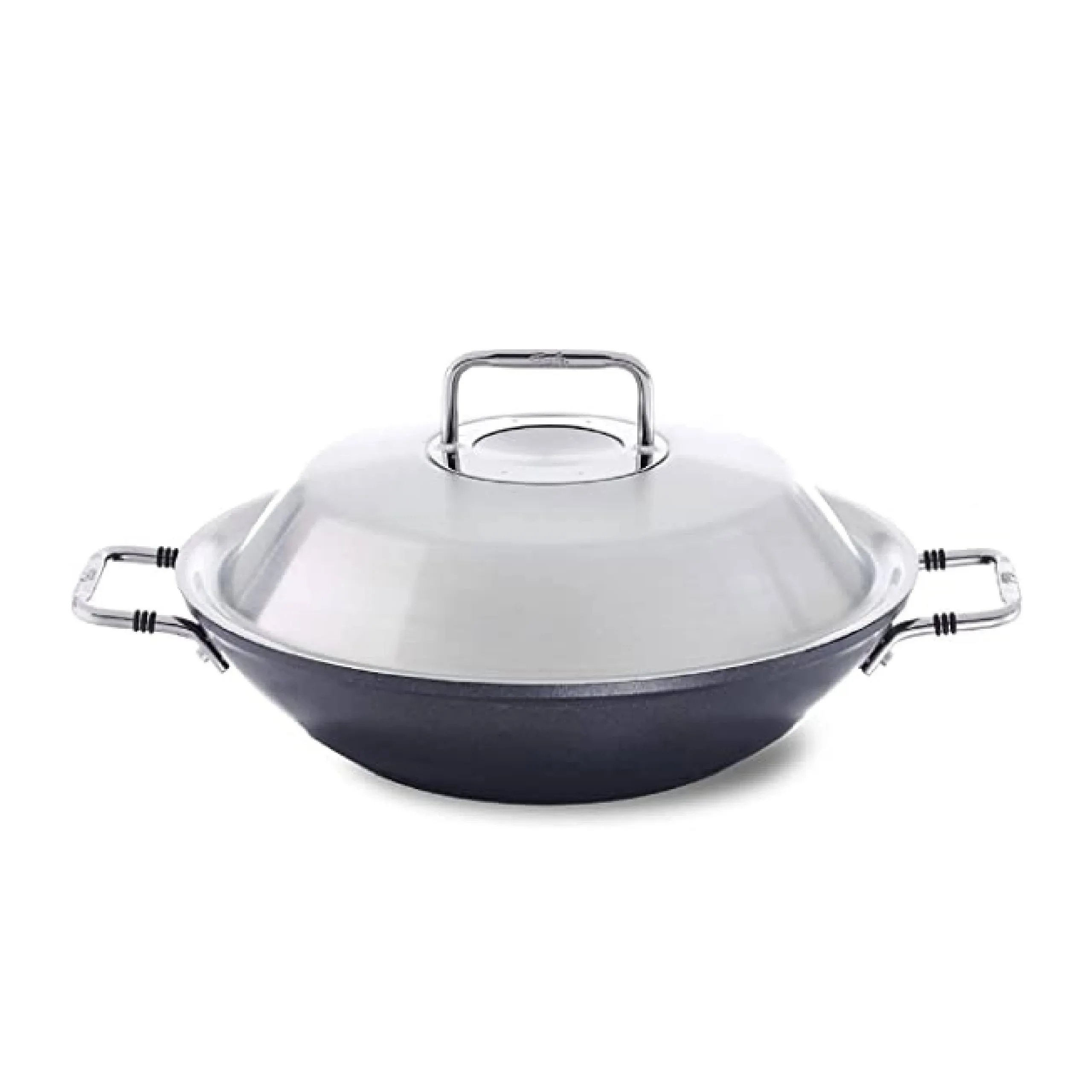 Adamant Aluminum 12" Non-stick Wok With Lid In Black