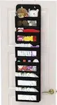 Simple Houseware Baby Over The Door Hanging Organizer Storage, 6 Clear Window Pocket, Black, Size: 6 Clear Pocket