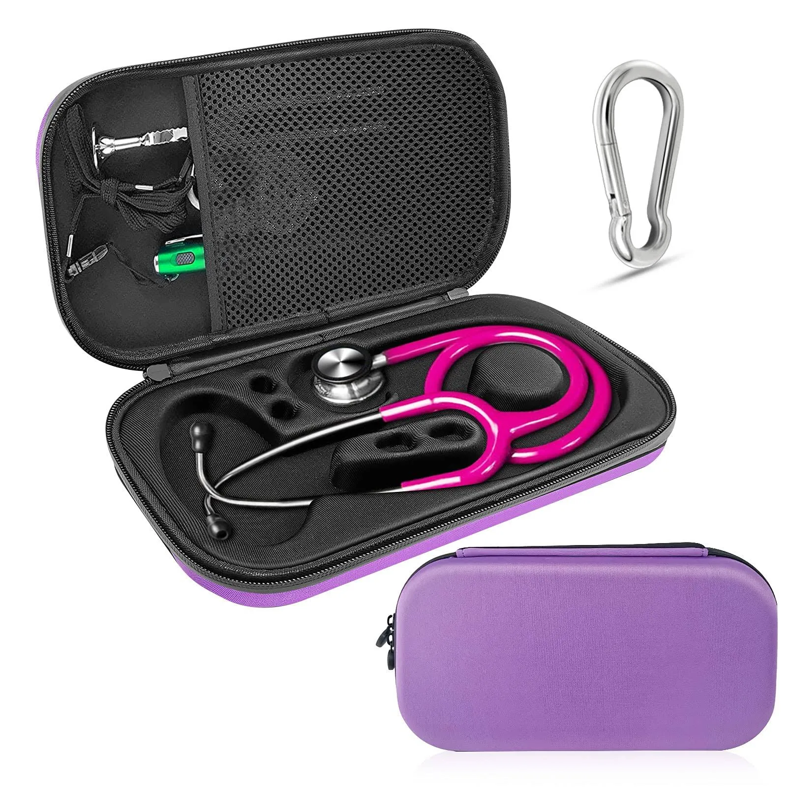 Carrying Stethoscope Case,Shockproof Travel Portable Stethoscope Bag Compatible with 3M Littmann Stethoscope Fit for Nurses,Doctor and Medical Students(Purple)