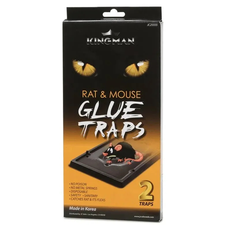 Kingman Training 2 Traps / PK Large Mouse Trap Rat Trap Glue Trap/Board Rodent Trap Safe Easy Non-Toxic