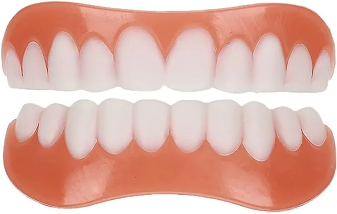 CHNLML New Upgraded Dentures, Upper and Lower Denture Veneers Natural Shade and ...