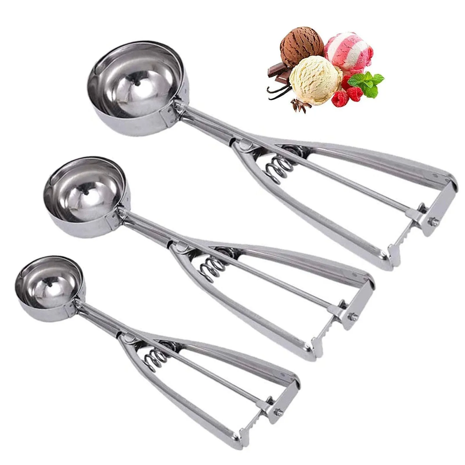 Linwnil Cookie Scoop Set - Small/1 Tablespoon, Medium/2 Tablespoon, Large/3 Tabl