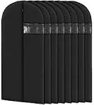 Garment Bags for Hanging Clothes (8 Packs，43 Inches) Washable Black Suit Bags fo