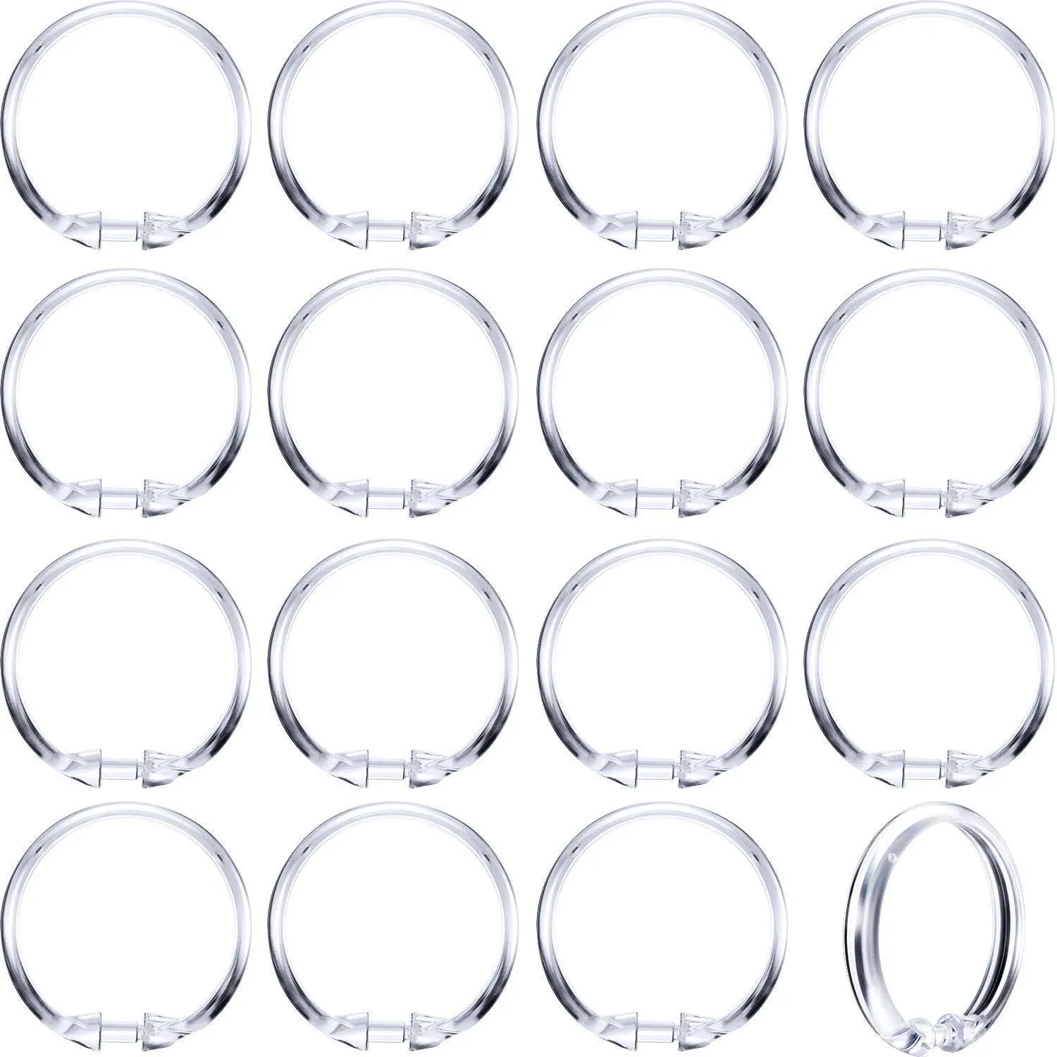 HESTYA 20 Pack Plastic Clear round Shower Curtain Rings for Bathroom Shower Rod