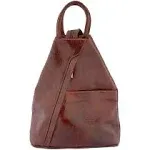 Fioretta Italian Genuine Leather Top Handle Backpack Purse Shoulder Bag Handbag