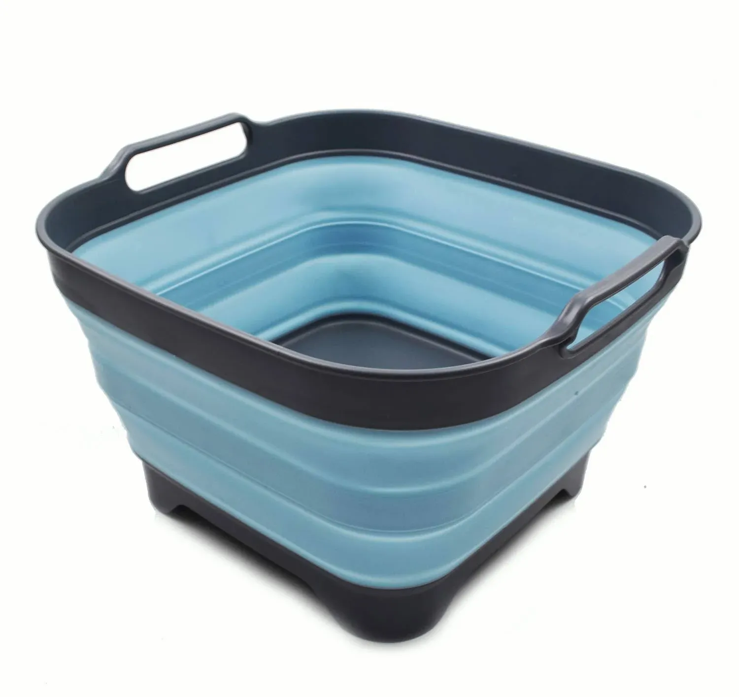 SAMMART 10L (2.64 Gallon) Collapsible Dishpan with Draining Plug - Foldable ...