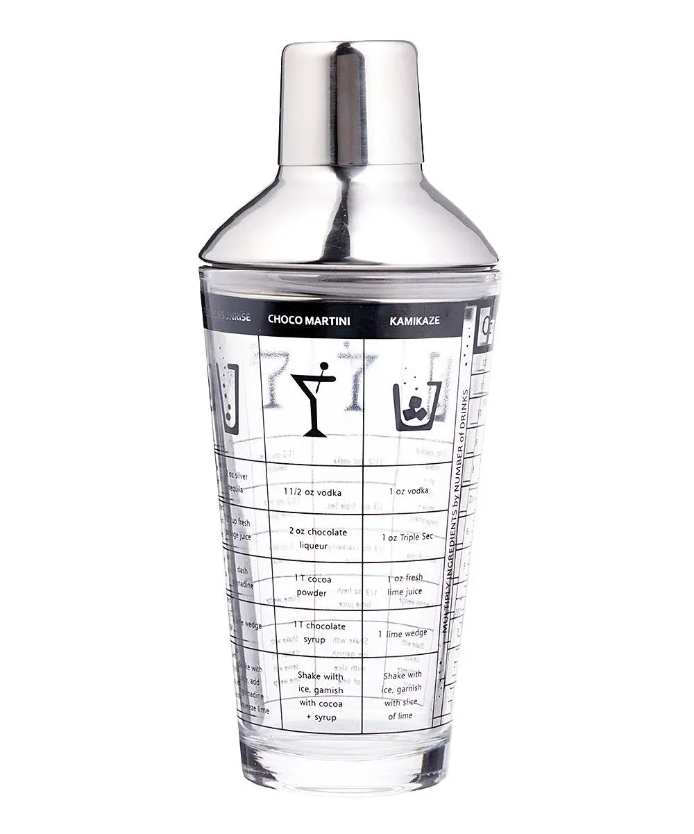 Fail Proof Silver One International Stainless Steel &amp; Glass Cocktail Shaker. New