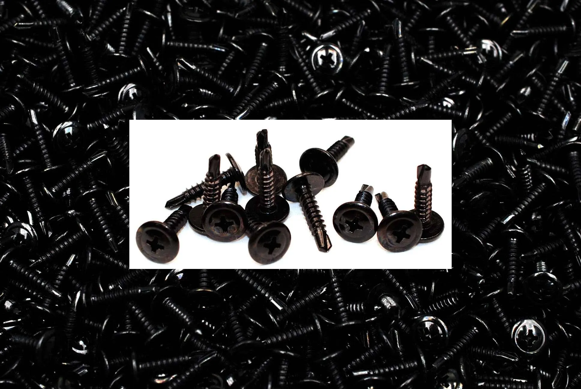 (3000) Black Zinc Phillips Mod Truss Head #8 x 3/4 Self-Drilling Lath Tek Screws