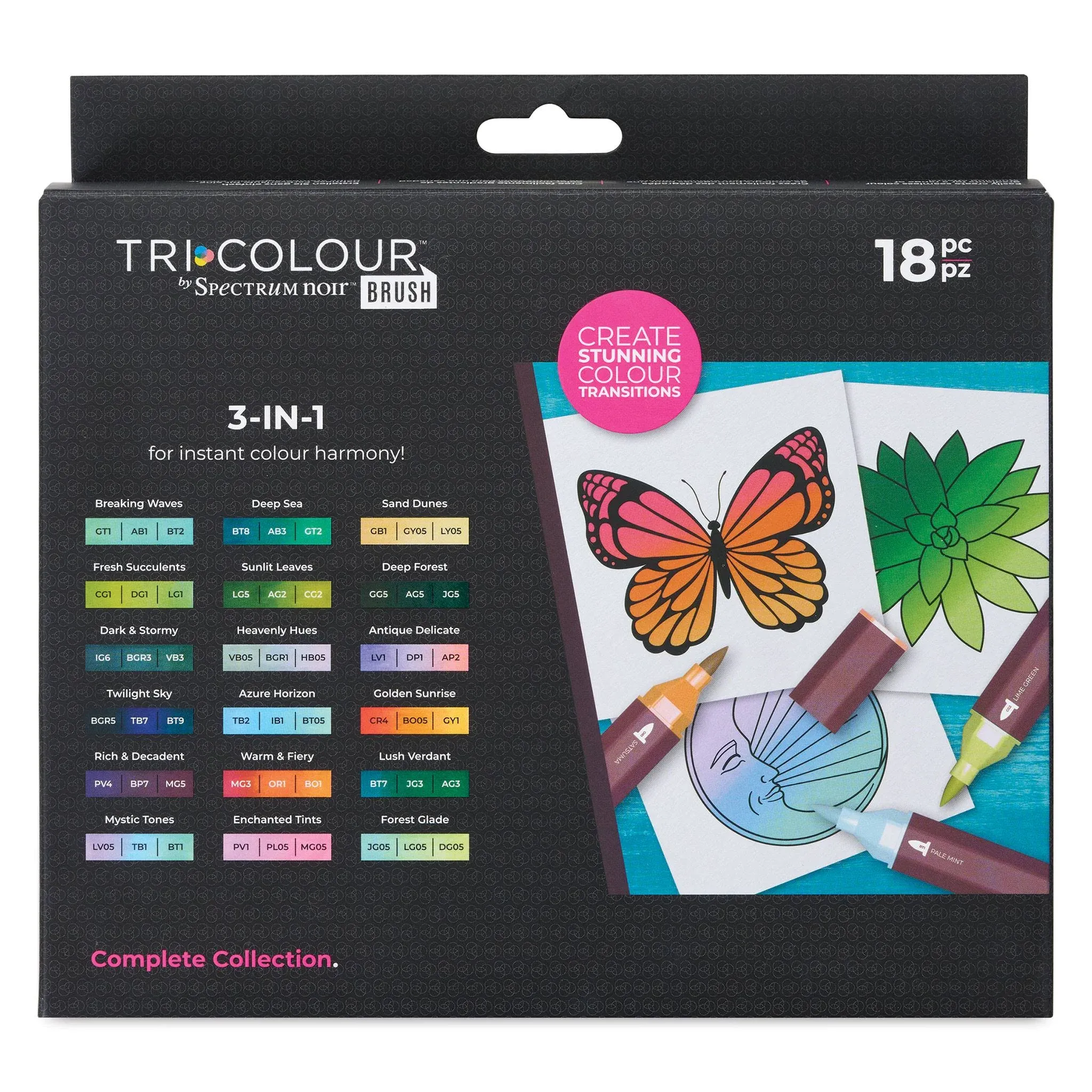 Spectrum Noir Complete Collection TriBlend Brush Marker Set sn-tcbr-com18