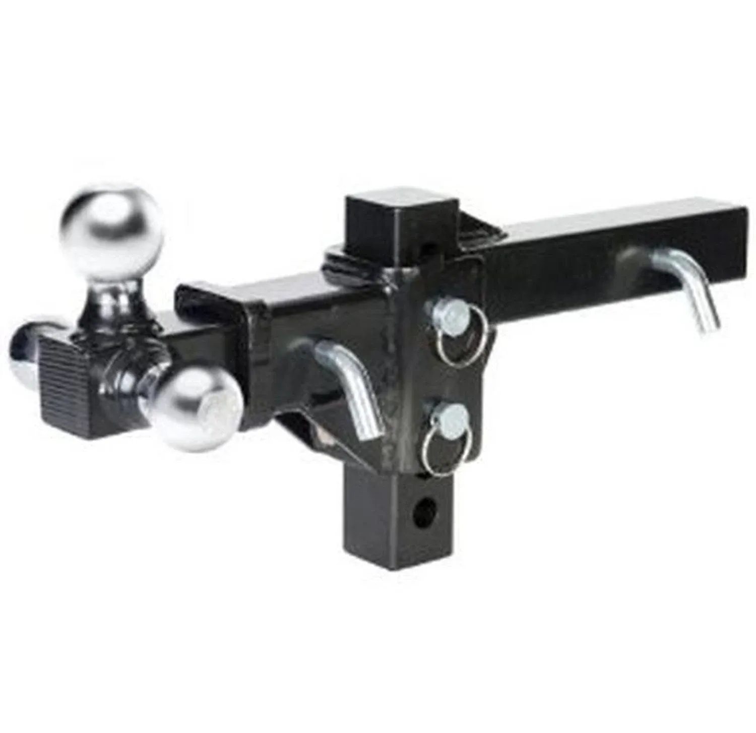 Adjustable Trailer Hitch Ball Mount, Tri-Ball (1-7/8", 2", 2-5/16"), Fits 2" 2 inch Receiver, 8" 8 inch Drop & Rise, Tow & Stow Hitches, 18500 LBS