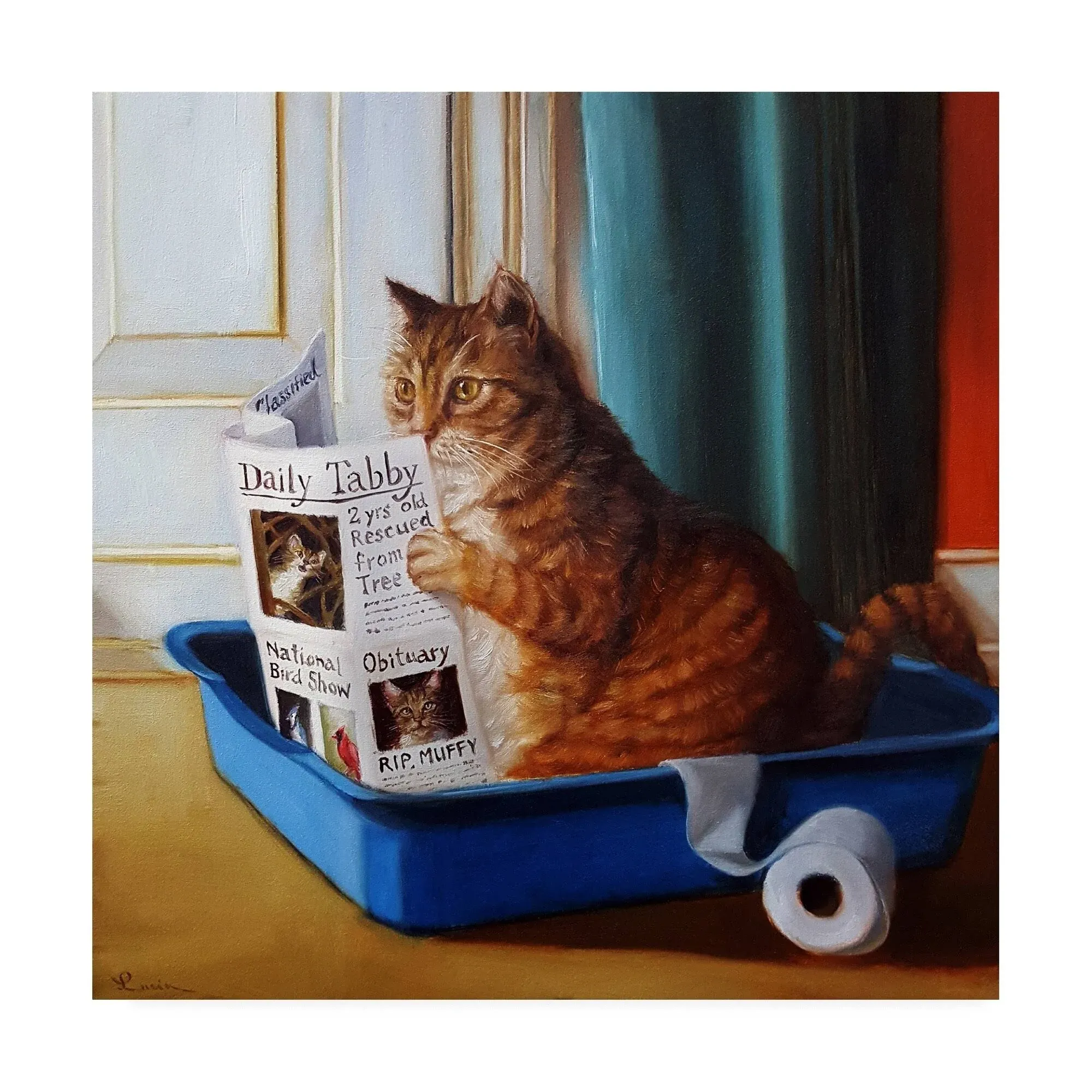 Trademark Fine Art 'Kitty Throne' Canvas Art by Lucia Hefferna