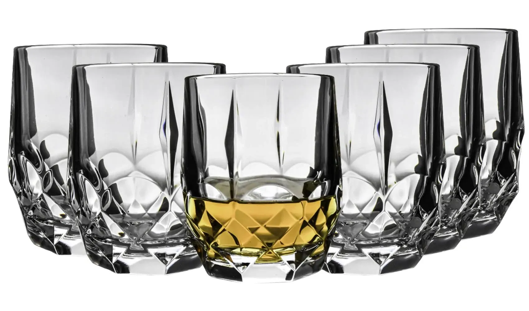 European Lead-free Crystalline Double Old Fashioned Tumblers 13 Oz. Set Of 6 In Clear