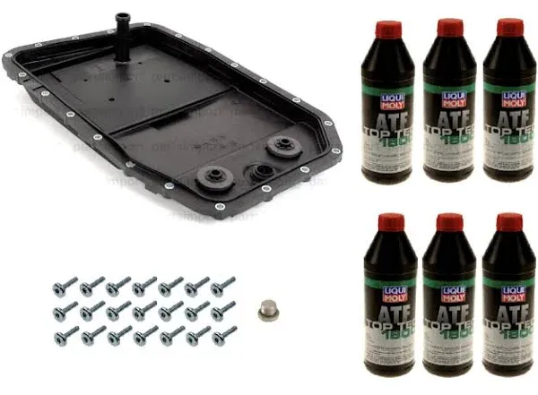 Auto Transmission Service Kit (Oil Pan+Filter+Gas<wbr/>ket+Bolts) + 6L ATF for BMW ...