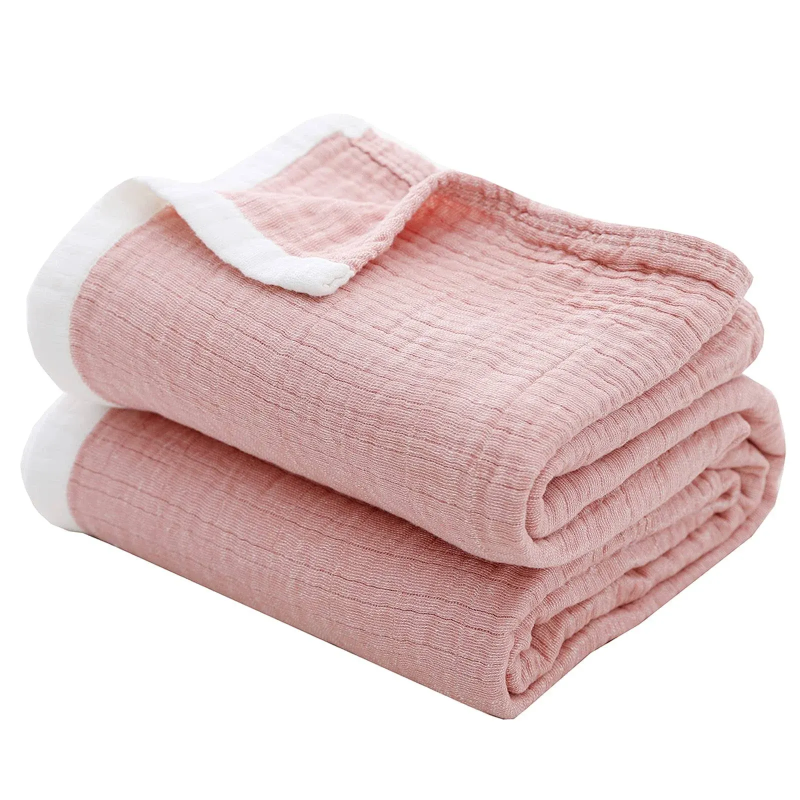 SE SOFTEXLY Cotton Muslin Throw Blanket for Adults,Breathable 4-Layer Yarn Dyed ...