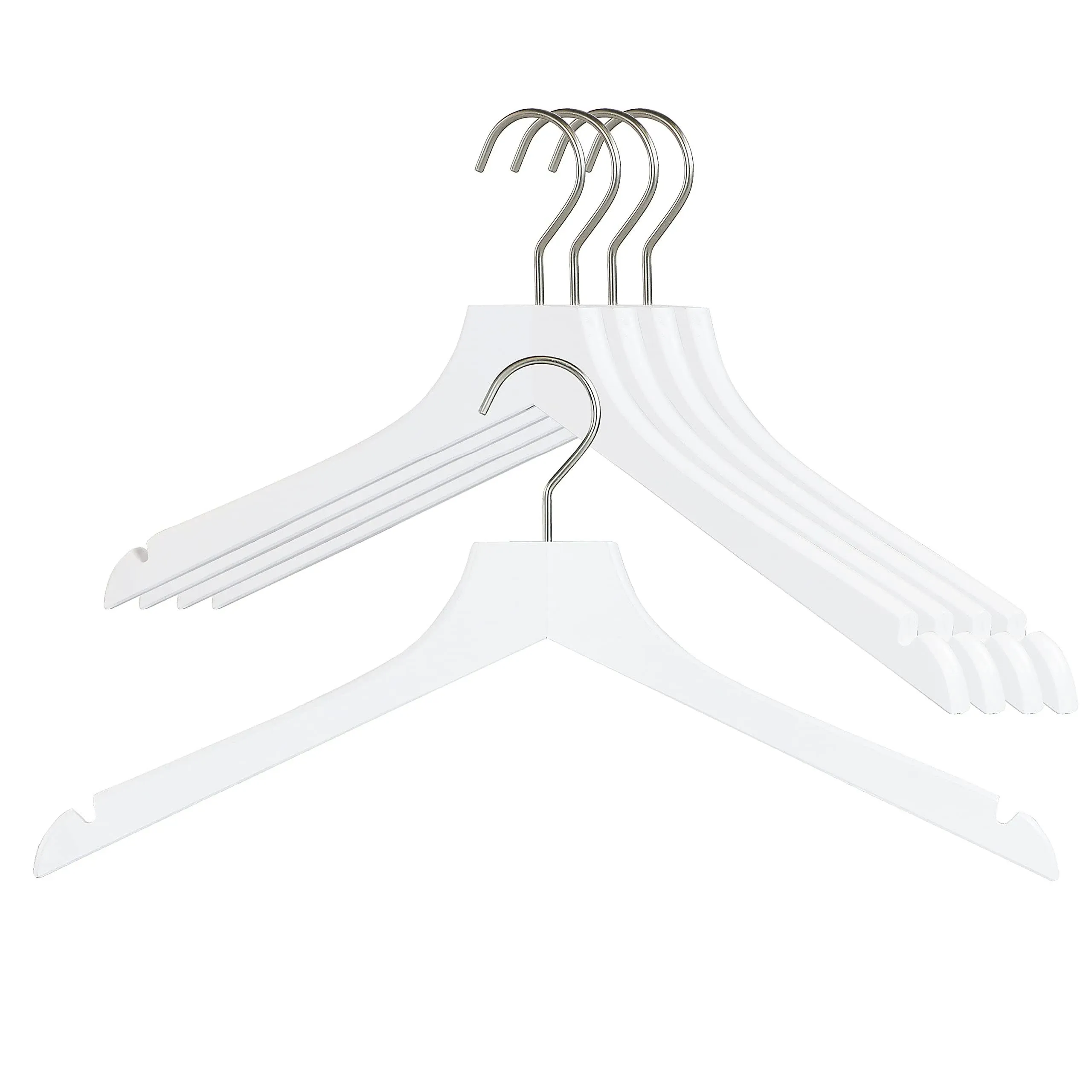 Wood Standard Hanger for Dress/Shirt/Sweater Mawa Color: White/Silver