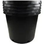 Calipots 5-Pack 15 Gallon Premium Black Plastic Nursery Plant Container Garden Planter Pots(15 Gallon)