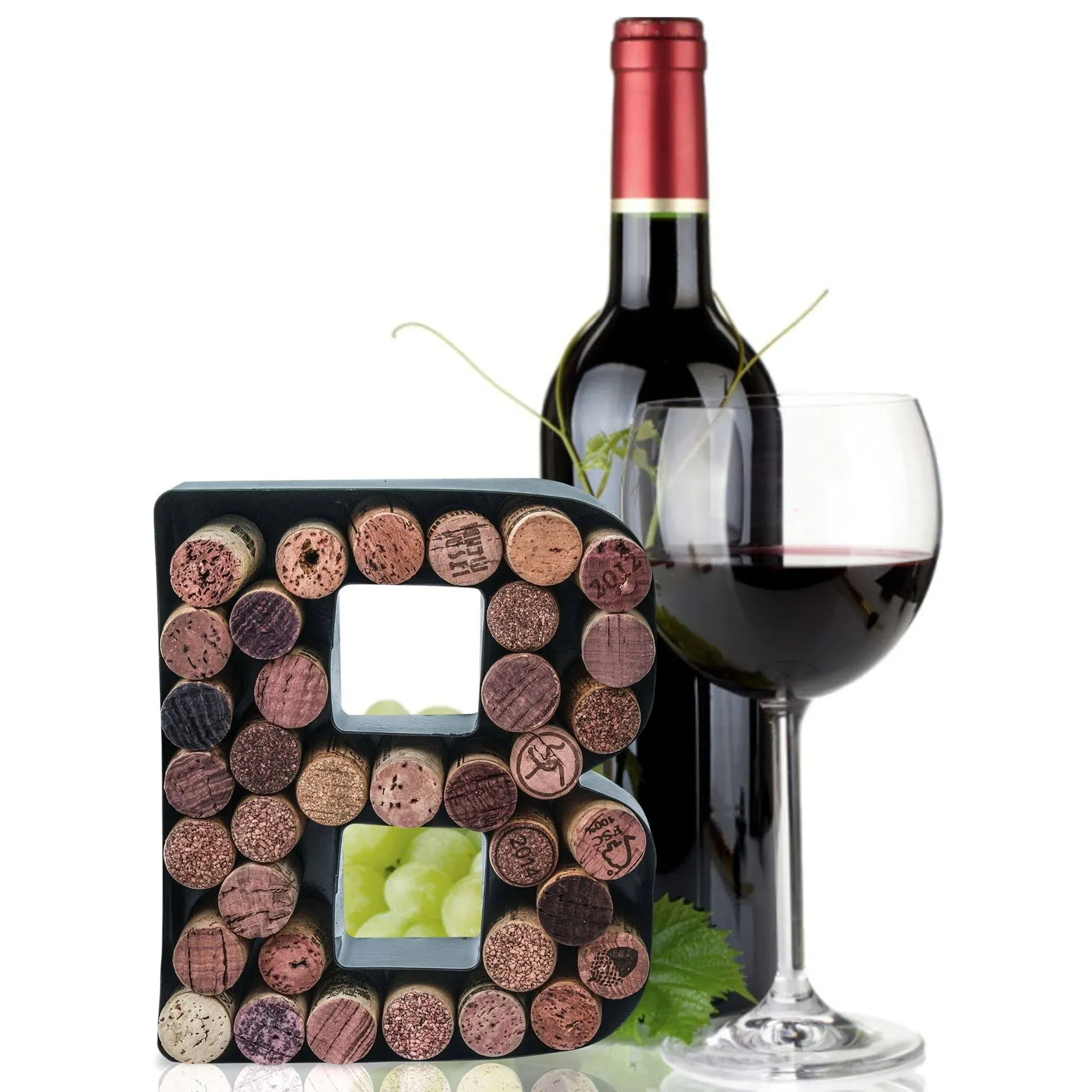 Made Easy Kit Metal Letter Wine Cork Keepsake Saver & Holder Monogram w/Free Wall ...