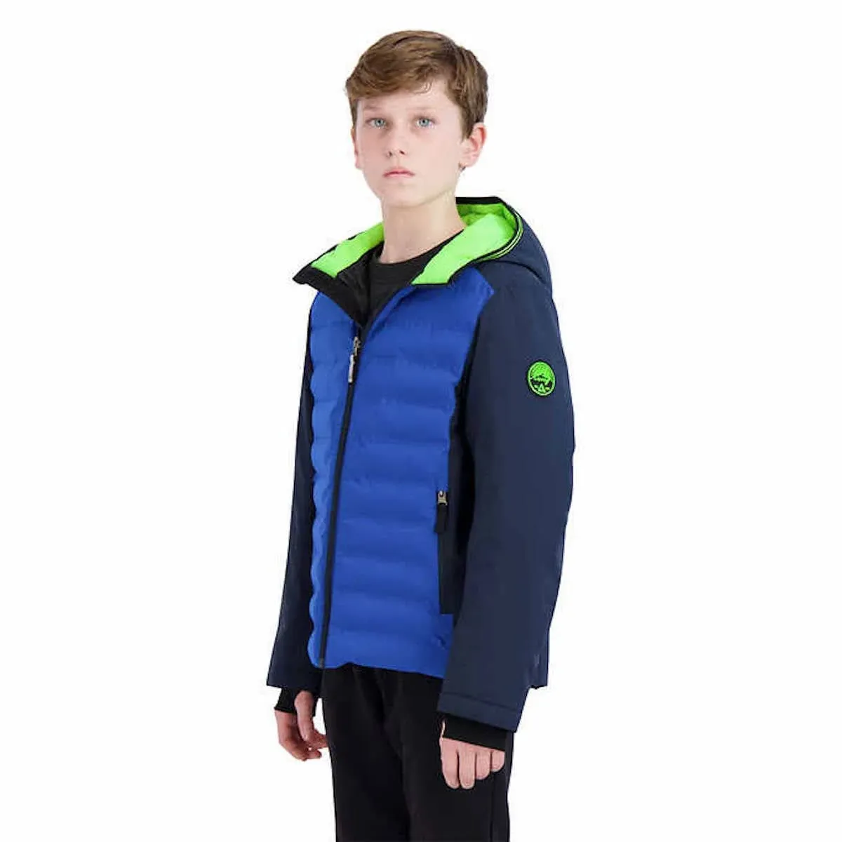 Gerry Youth Boy's Full Zip Polyfill Welded Jacket with Hood (as1, alpha, s, regular, regular, Lapis/Blue)