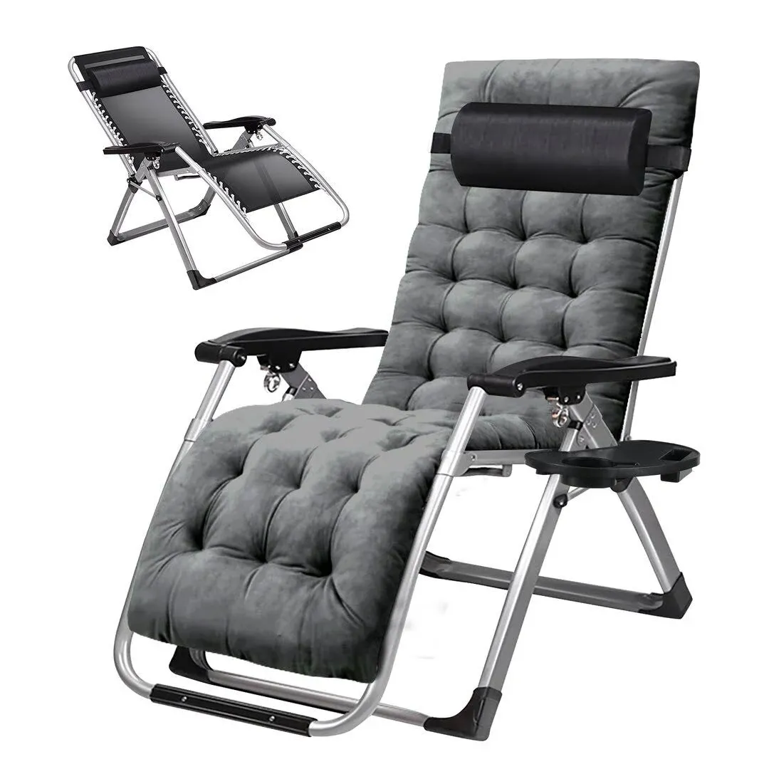 Zero Gravity Chair Premium Lawn Patio Recliner Folding Chaise Lounge &amp; Cushion