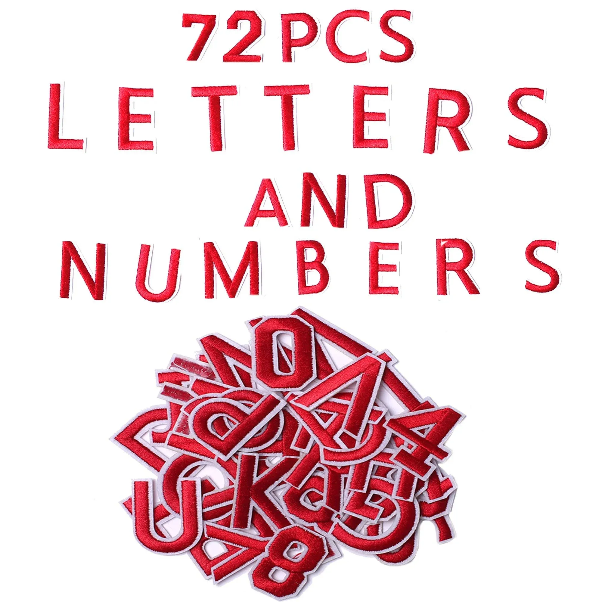 Harsgs 72 Pcs Iron on Letters Numbers Patches, Embroidered Patches Letters A-Z ...