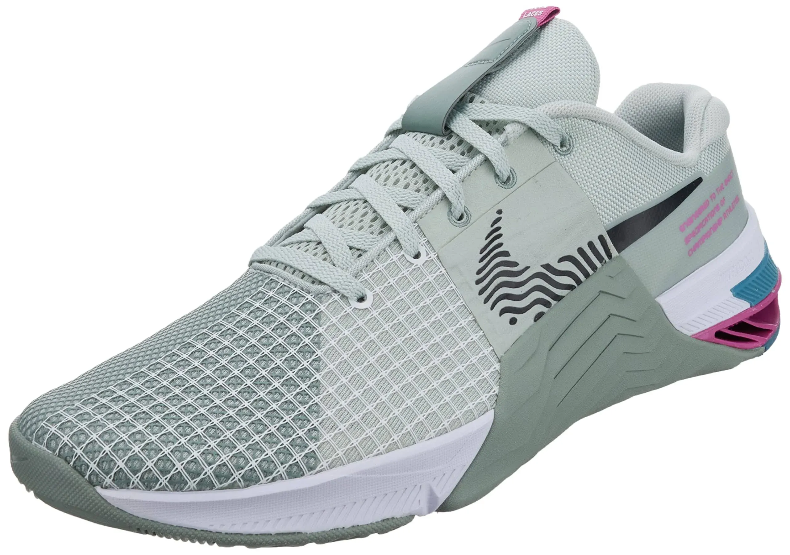 Women's Nike Metcon 8 Training Shoes, 7, Light Silver/Black-Mica Green