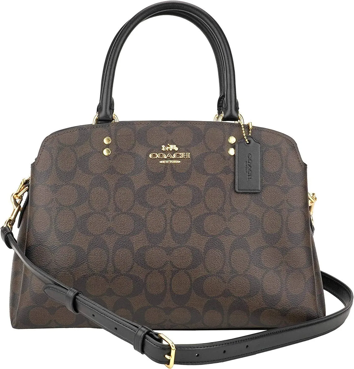 Coach Mini Lillie Carryall in Signature Canvas (Brown,black)