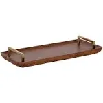 Cantwell Wood Decorative Tray, Walnut Brown 18x8 - Transitional - Serving Trays - by Uniek Inc. | Houzz