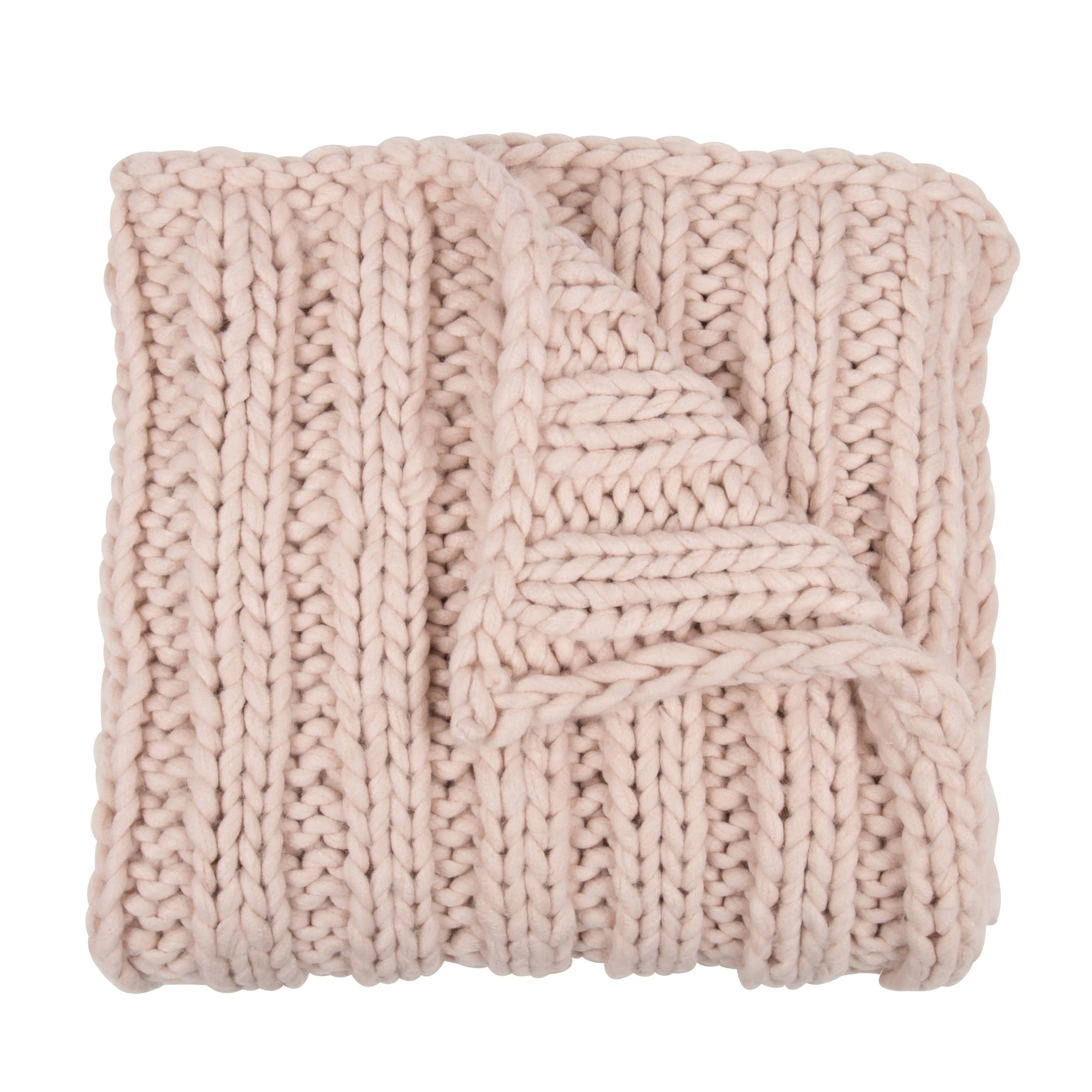 Kate and Laurel Chunky Knit Throw, Pink