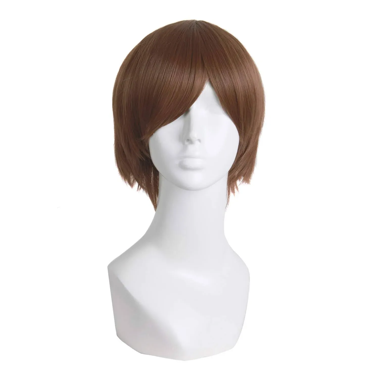 MapofBeauty Men&#039;s Short Straight Wig Cosplay Costume Wig (Light Brown)