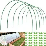 FuBegi Garden Hoops for Raised Beds Row Cover, 36pcs 8ft Greenhouse Garden Grow Tunnel Netting Hoops, Greenhouse Support Hoops Garden Bed Hoops, Flexible