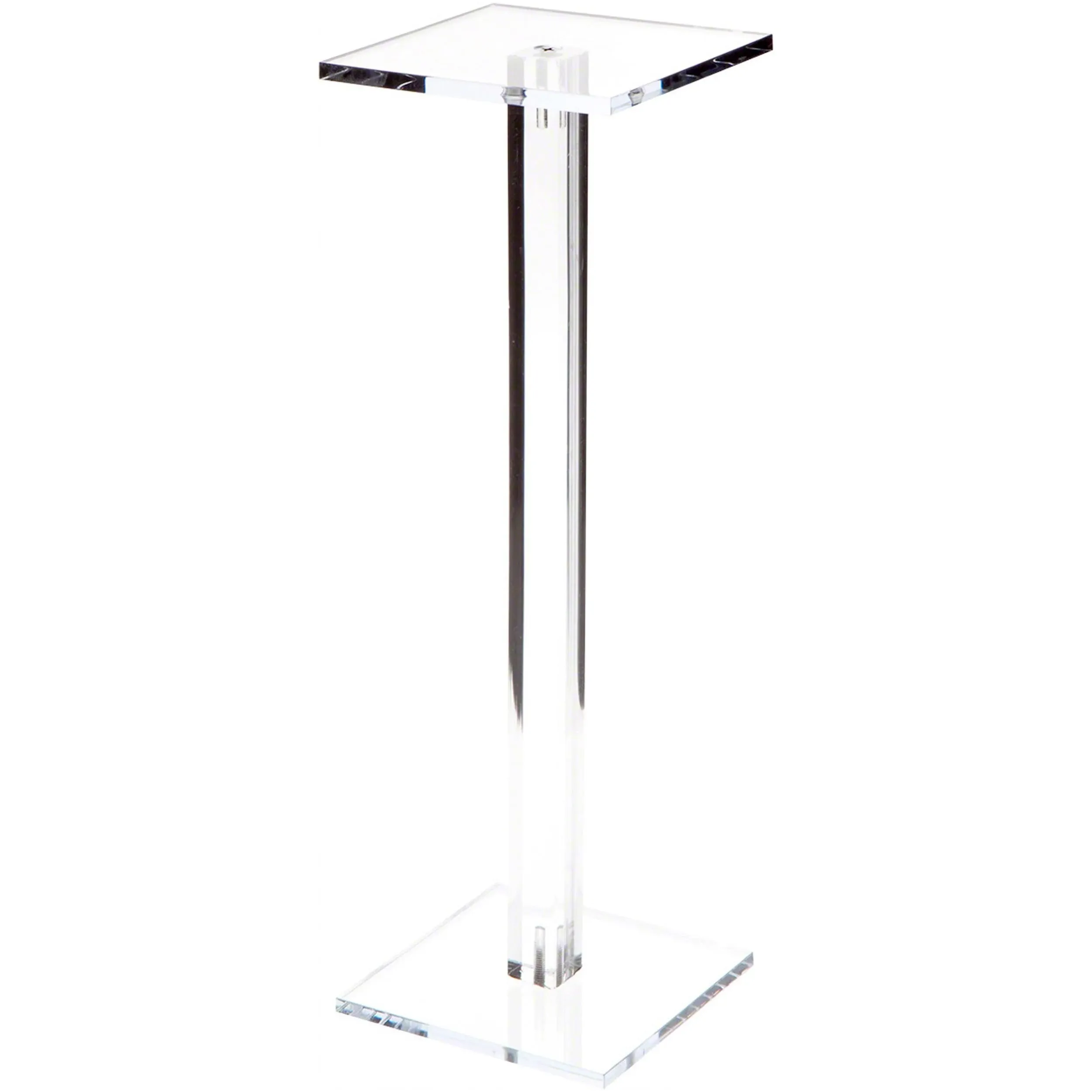 Plymor Brand Clear Acrylic Square Barbell Pedestal Riser 12.5" H x 4" W x 4" D (1 ...