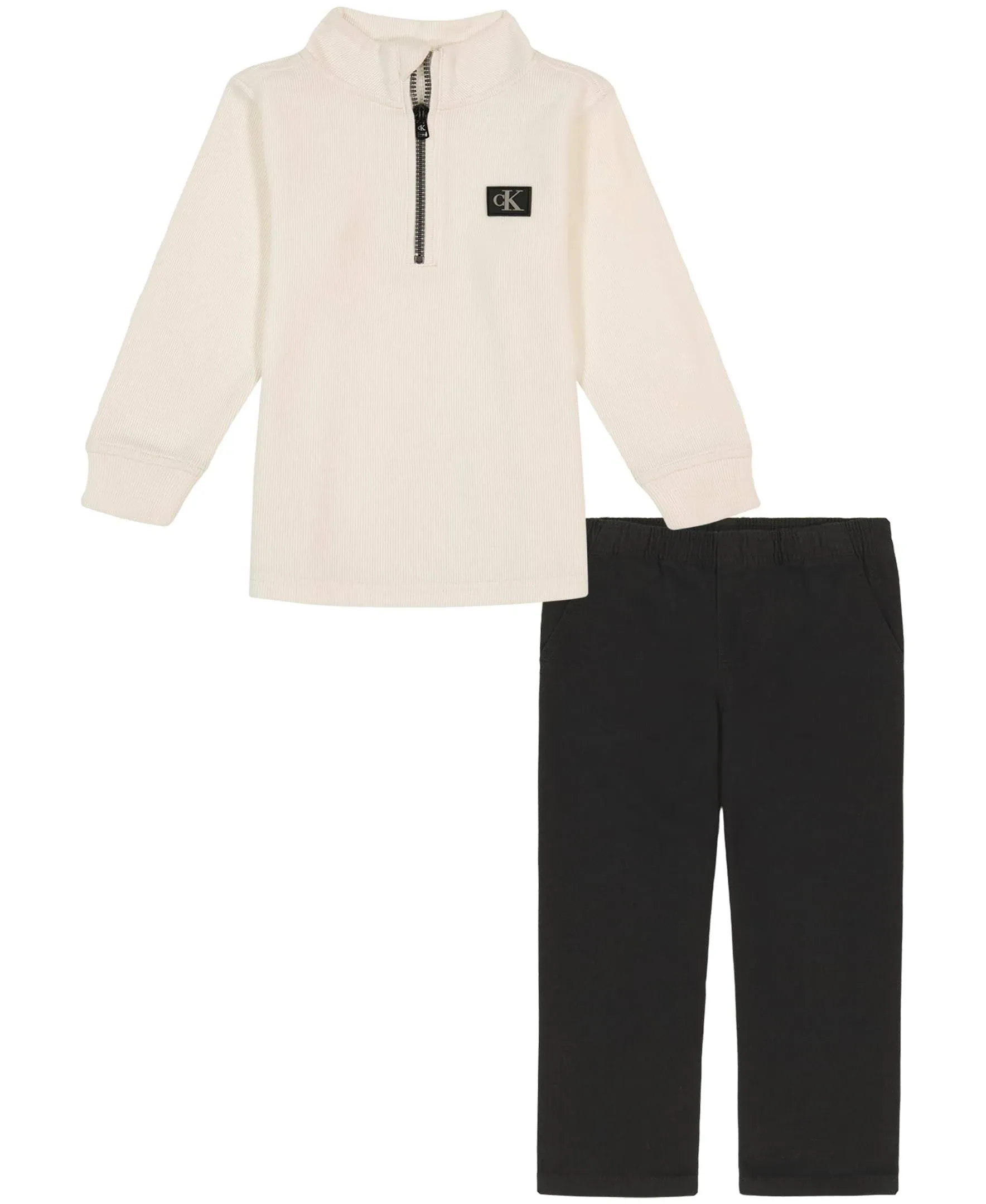 Calvin Klein Boys 2 Pieces Flatback Rib Pant Set