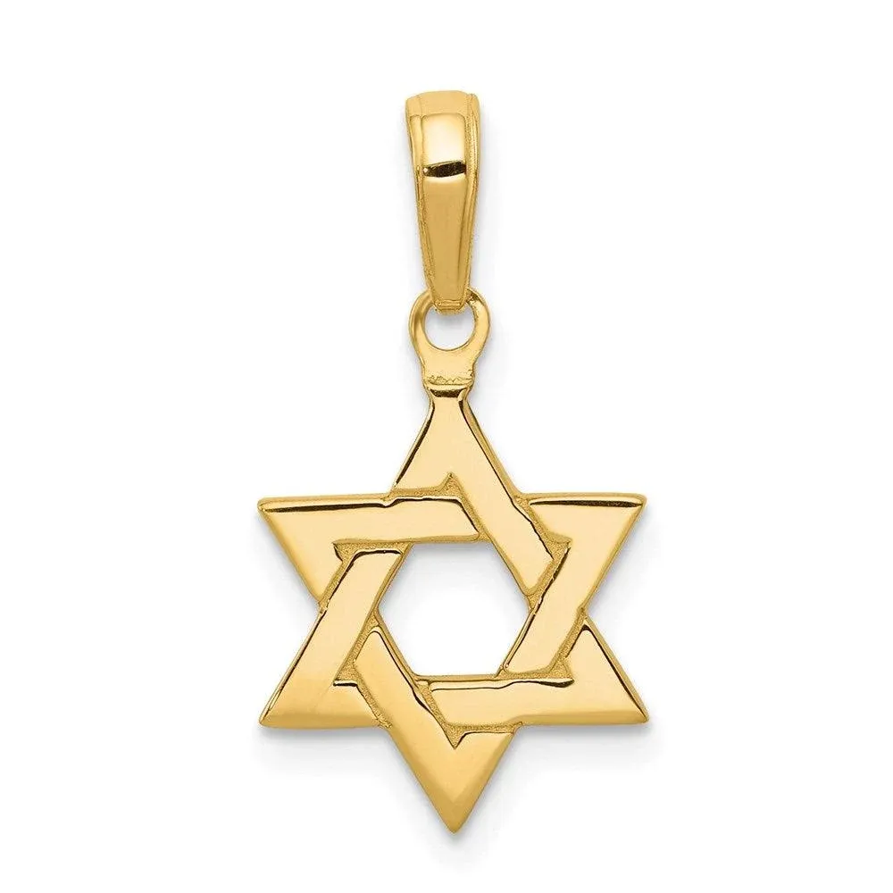 14K Yellow Gold Star Of David Pendant XR419