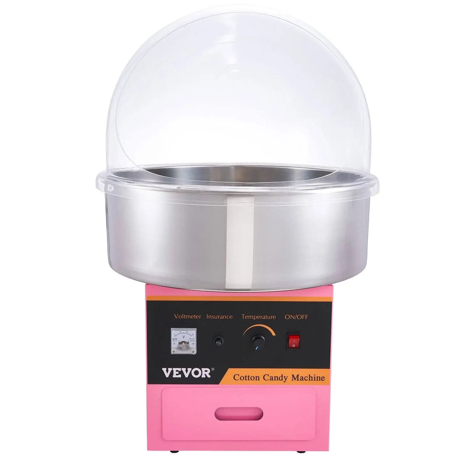 VEVOR Electric Cotton Candy Machine 1000W Candy Floss Maker - Commercial Cotton Candy Machine with Stainless Steel Bowl