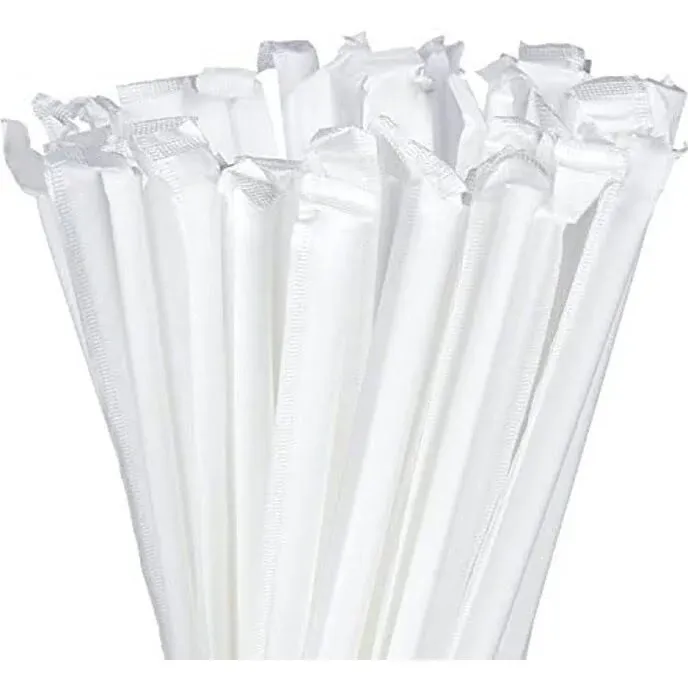 Concession Essentials Plastic Straws Wrapped 1000 Pack - 10.25 inch Jumbo Drinking Straw, Foodservice Disposable Straws, Bulk Set.Two Boxes of 500 Count Total 1000 Wrapped Straws