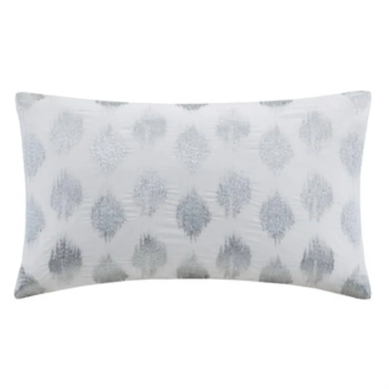 INK+IVY Nadia Dot Metallic Embroidery Oblong Pillow, Silver