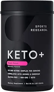 Sports Research Keto Plus with goBHB + Amino Acids - 30 Servings Fruit Punch